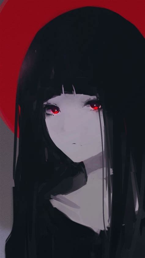 Cute Red Eyes Anime Girl Artwork Wallpaper Dark Anime Girl Girls