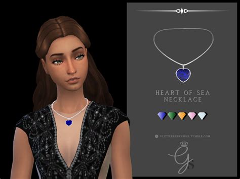 Heart Of The Sea Necklace Glitterberry Sims Sims Sims 4 Cc Finds