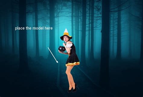 Create A Dark Photo Manipulation Of A Young Witch In A Forest