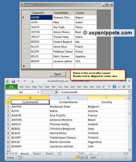Export Datagridview To Excel With Folderbrowserdialog In Windows Form