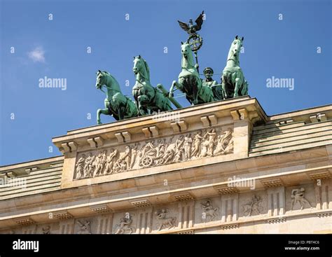 Statue Of Chariot And Four Horses Quadriga On The Brandenburg Gate