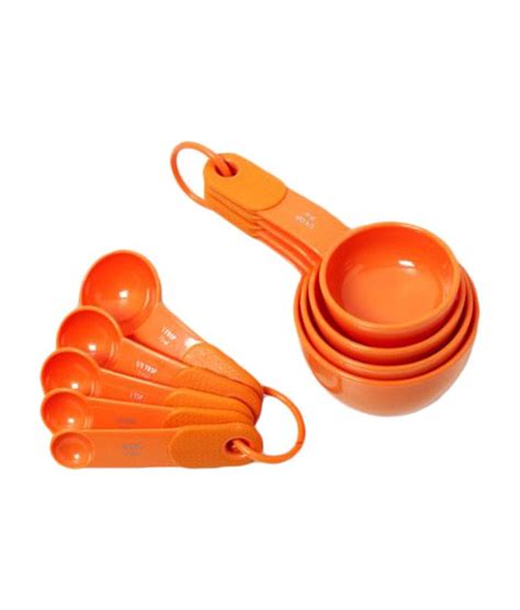 Kitchenaid Orange Plastic Combo Of Measuring Cup And Spoon Set Of 9