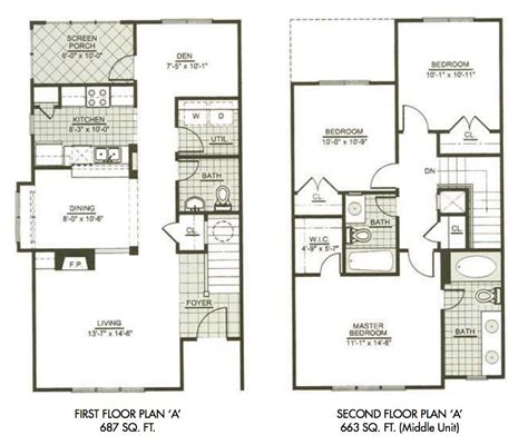 Modern Town House Two Story House Plans Three Bedrooms Three Bedroom