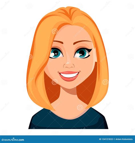 Face Expression Of Woman With Blond Hair Stock Vector Illustration Of