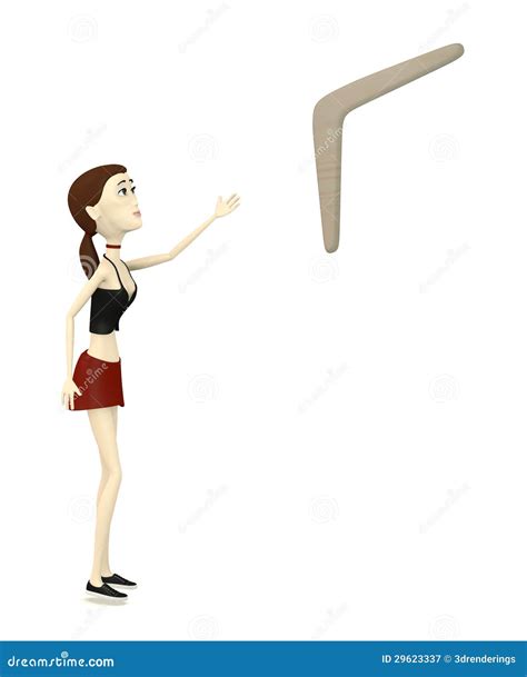 Cartoon Girl With Boomerang Stock Illustration Illustration Of Weapon Young 29623337