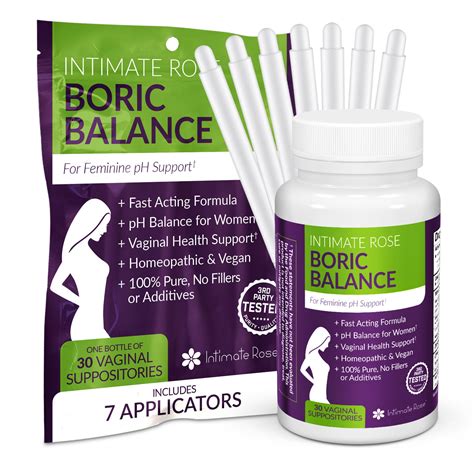 Intimate Rose Boric Acid Suppositories Ph Balance For Women Boric