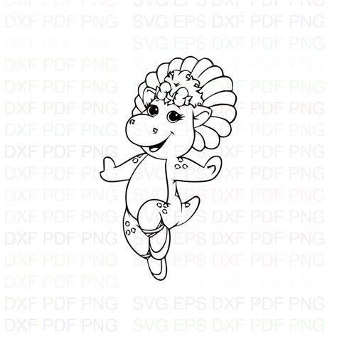 Baby Bop Barney Outline Svg Stitch Silhouette Coloring Page Etsy