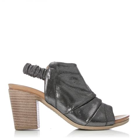 Mahlia Pewter Metallic Leather Sandals From Moda In Pelle Uk
