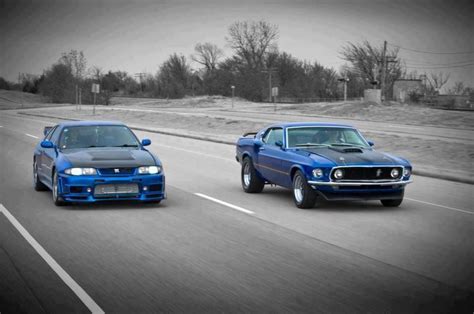 Skyline Vs Mustang Mustang American Muscle Cars Street Drag Racing