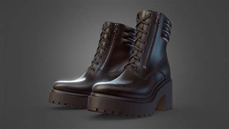 Black Leather Boots Buy Royalty Free 3d Model By Mouch Mountrise