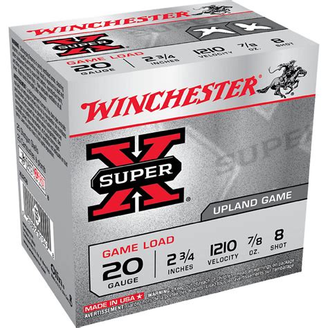 Winchester Super X Lead Shot Dove And Game Load 20 Gauge 8 Shot