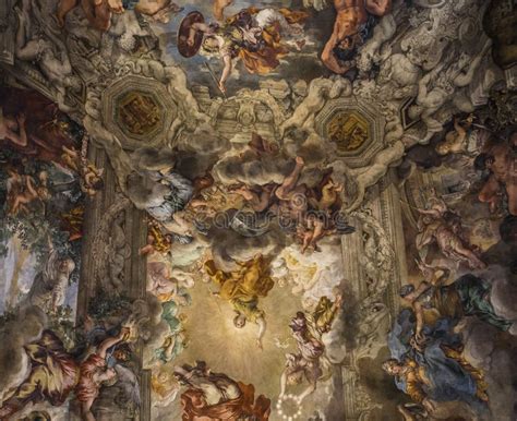 Ceiling Fresco In Palazzo Barberini Rome Italy Editorial Image