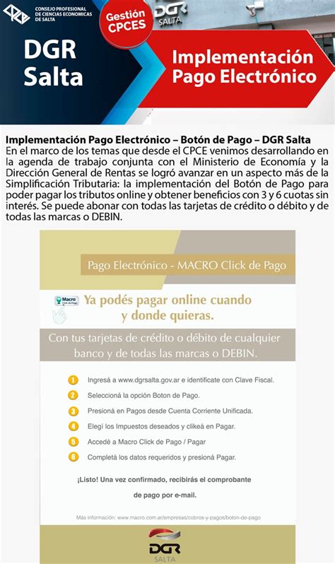 Dgr Salta Implementación Pago Electrónico Consejo Profesional De