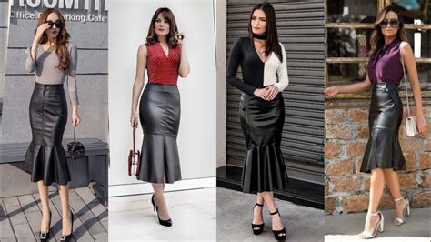 Mermaid Leather Skirts Outfit Ideas Faux Leather Mermaid Skirts