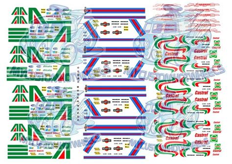 Martini Alitalia And Castrol Racing Decals For Hot Wheels Slot Cars And