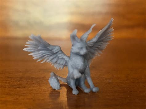 Dnd Winged Kneazle Magic Cat Kneazcle 28mm Resin Miniature Etsy