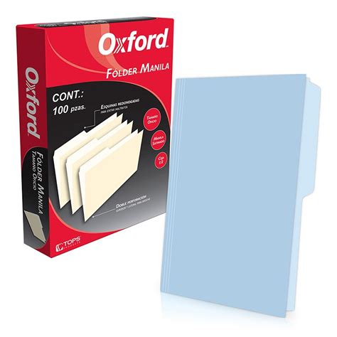 Folder Azul Tamano Oficio Oxford 100 Pzas 1100 30081