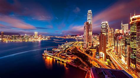1920x1080px Free Download Hd Wallpaper Hong Kong Harbour Night