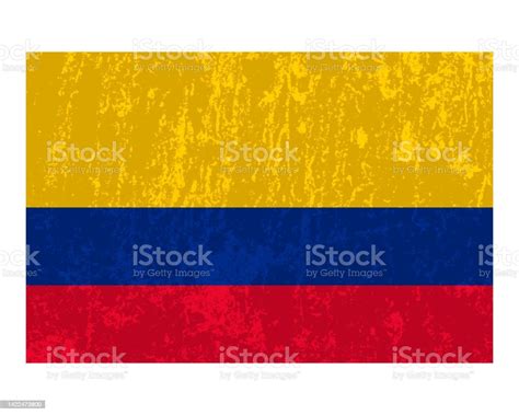 Colombia Grunge Flag Official Colors And Proportion Vector Illustration