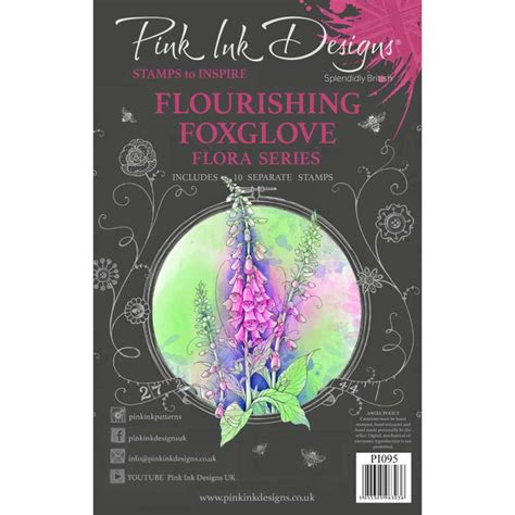 Pink Ink Designs Clear Stamp Set Flourishing Foxglove Pi095