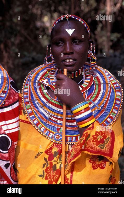 Kenya Amboseli Masai Woman Portrait Stock Photo Alamy