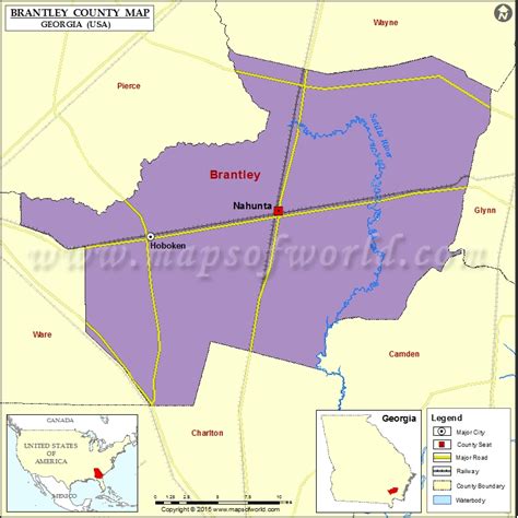 Brantley County Map Map Of Brantley County Georgia