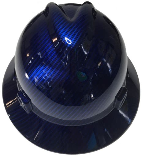 Custom Hard Hat Blue Kandy Carbon Fiber Hydro Dipped Full Brim Etsy