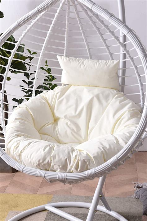 Breeze White Rattan Effect Hanging Egg Chair Shop Designer Home