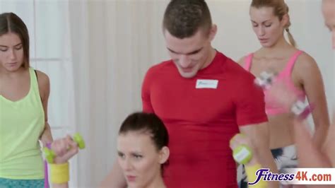 Stunning Angel Wicky And Katarina Muti In Superb Threesome Gym Action