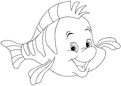 Flounder Disneys The Little Mermaid Line Art By Raptoruos Knight