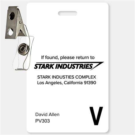 Stark Industries Security Id With Clip — Doppelbadger