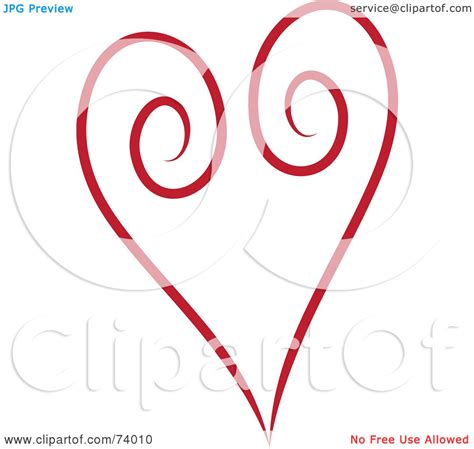 Royalty Free Rf Clipart Illustration Of A Red Swirl Heart Design By