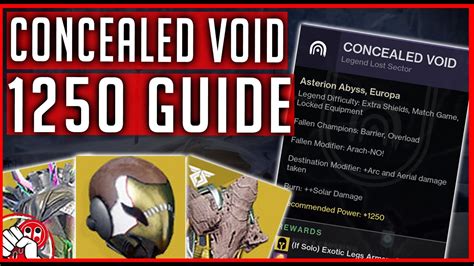 Destiny 2 Solo Lost Sector Guide 1250 Concealed Void Beyond Light