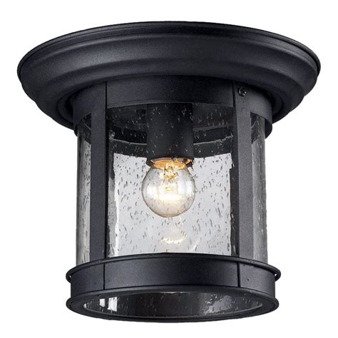 Lighting and ceiling fans lowe s. Filament Design Lawrence Collection Outdoor Black Flush ...