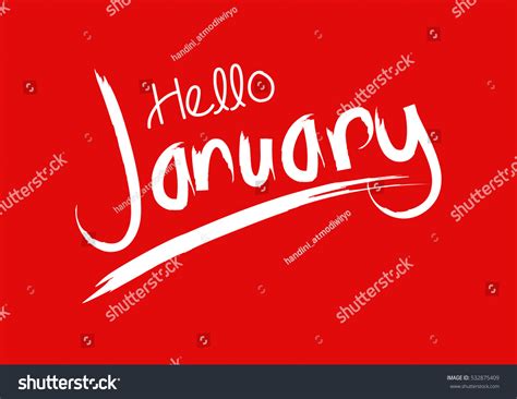 Hello January Ink Hand Lettering Modern Stock Vector Royalty Free