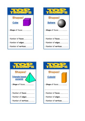 3d Shapes Top Trump Cards Teaching Resources