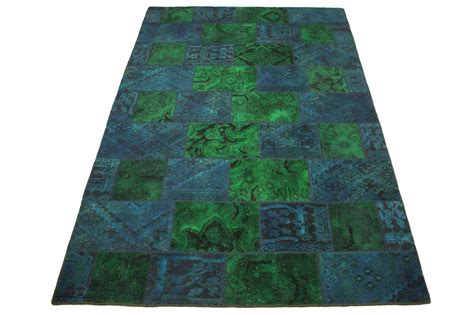 Farben blau und grün moderner teppich. Patchwork Teppich Grün Blau Türkis in 300x200cm (1001-2012 ...