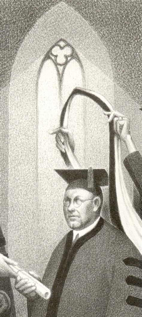 Grant Wood Honorary Degree Self Portrait Of Grant Wood Receiving An