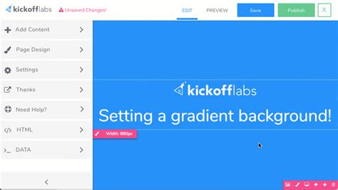 How To Implement Gradient Color Backgrounds On Landing Pages Kickofflabs