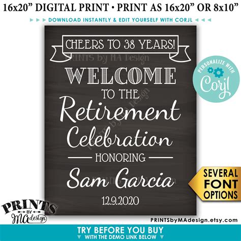 Cheers To Retirement Party Sign Welcome To The Retirement Etsy