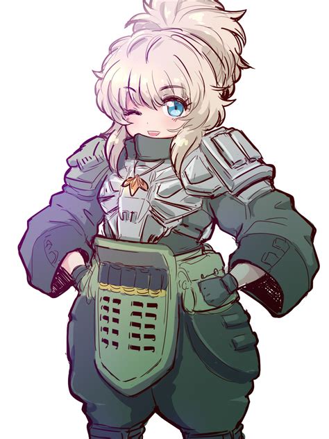 Safebooru 1girl D Armor Blue Eyes Blush Breastplate Clenched Hands
