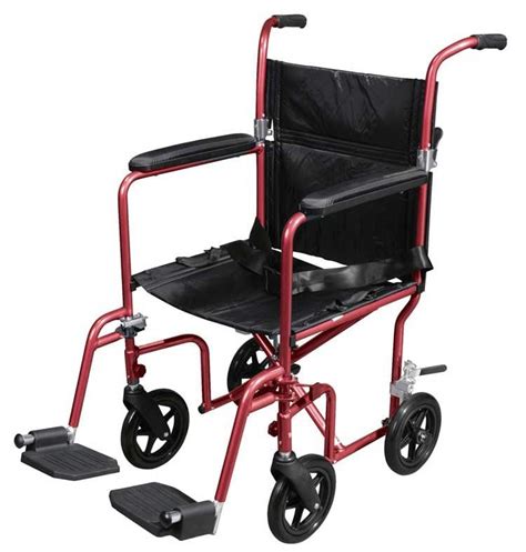 Deluxe Fly Weight Aluminum Transport Chair With Removable Casters