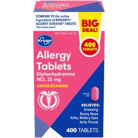 Kroger® Allergy Relief Antihistamine Tablets 25mg 400 Ct Bakers