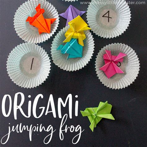 Origami Jumping Frog Craft Plus A Fun Number Game For Kids Messy