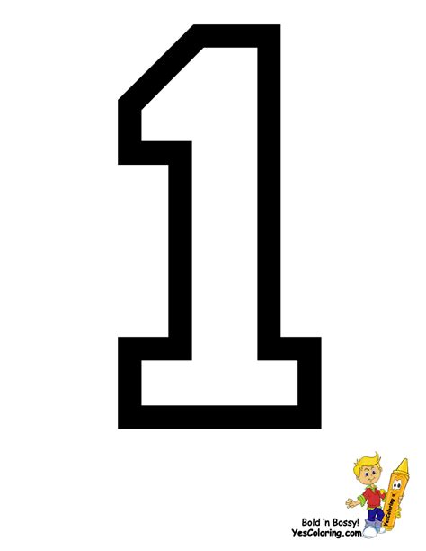 Number 1 Template Free Coloring Of Numeral One 1 Moldes De Letras