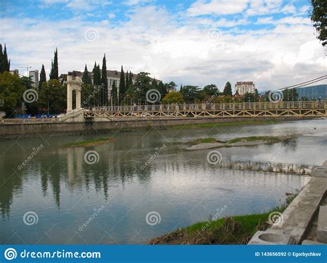 Sochi River With Small Water At Sunny Day Stock Photo Image Of