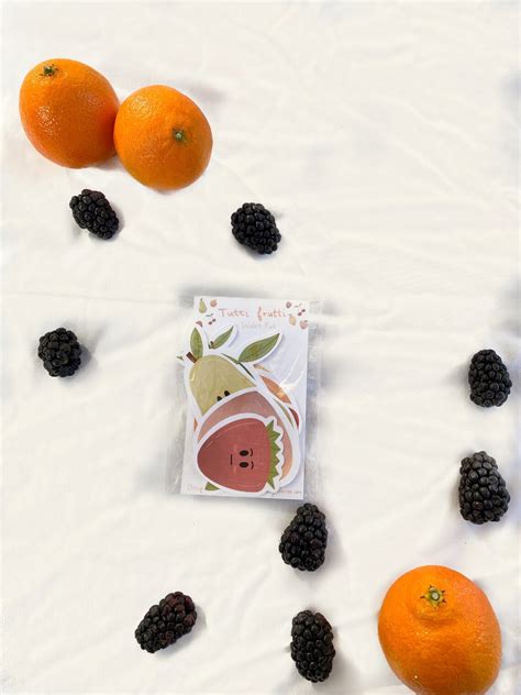 6pcs Tutti Frutti Sticker Pack Arte Digital Ilustración Etsy España