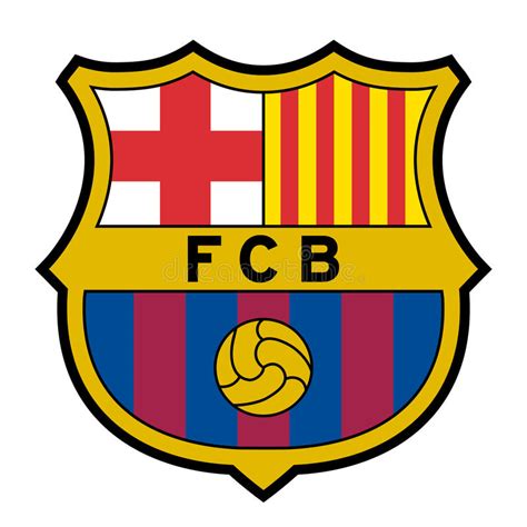 On the top left of the logo there is a cross of but on the right side of the logo there are some vertical strips of yellow and red color. FC Barcelona logo editorial photo. Illustration of brand - 87358931