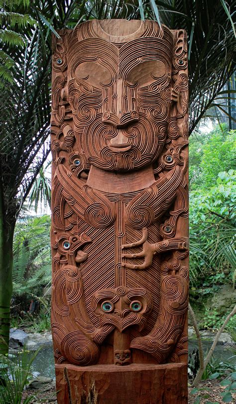 A Beautiful Wood Carved Statue Of The Maori God Tāne Pics