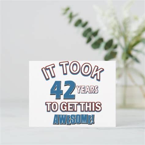 42 Year Old Birthday Designs Postcard Zazzle